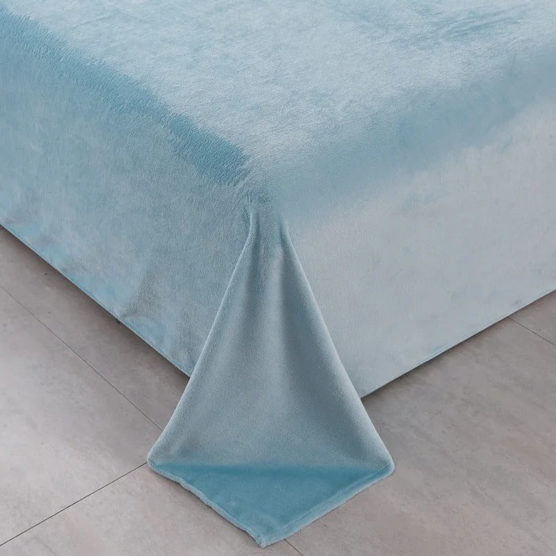 Drap en flanelle turquoise zoom