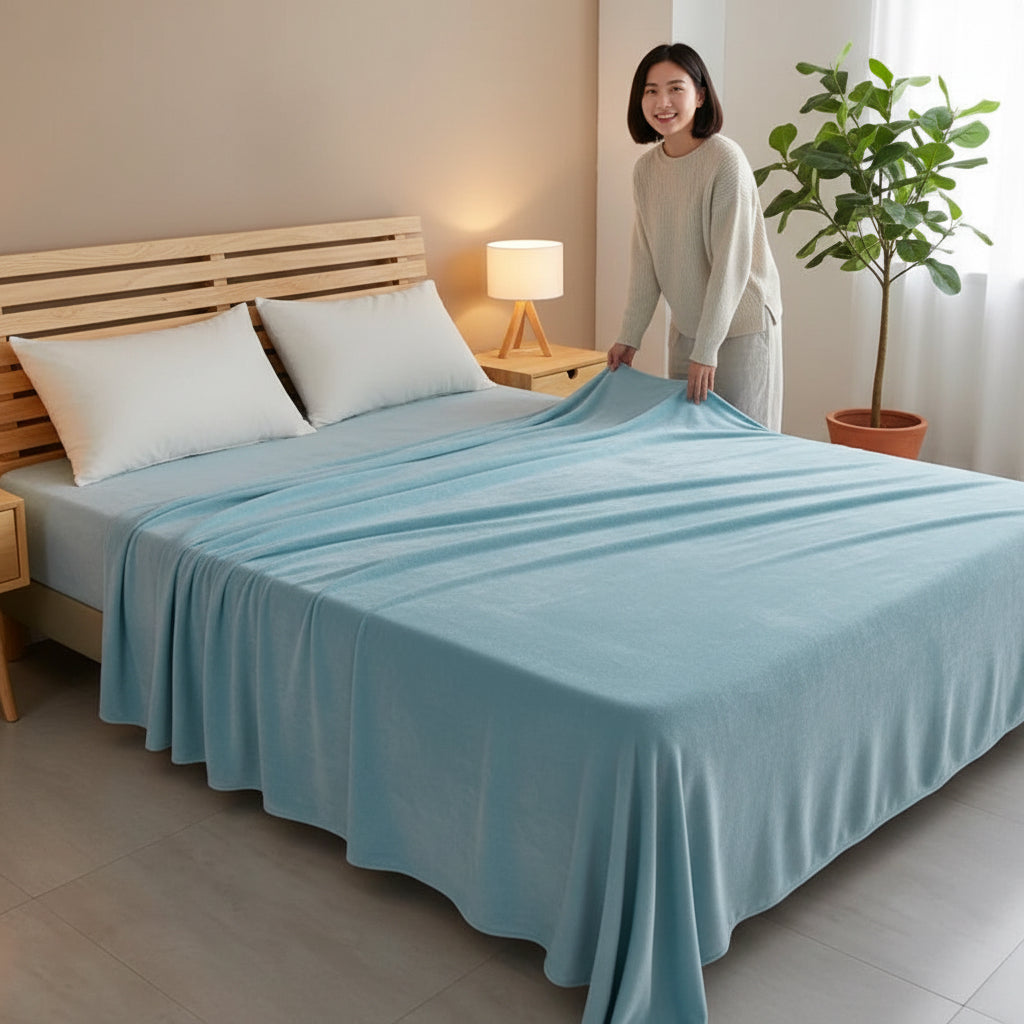 Drap en flanelle turquoise
