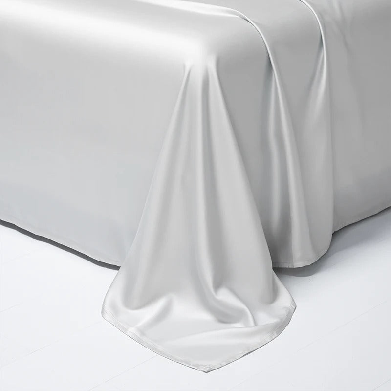 Drap en satin de coton blanc zoom