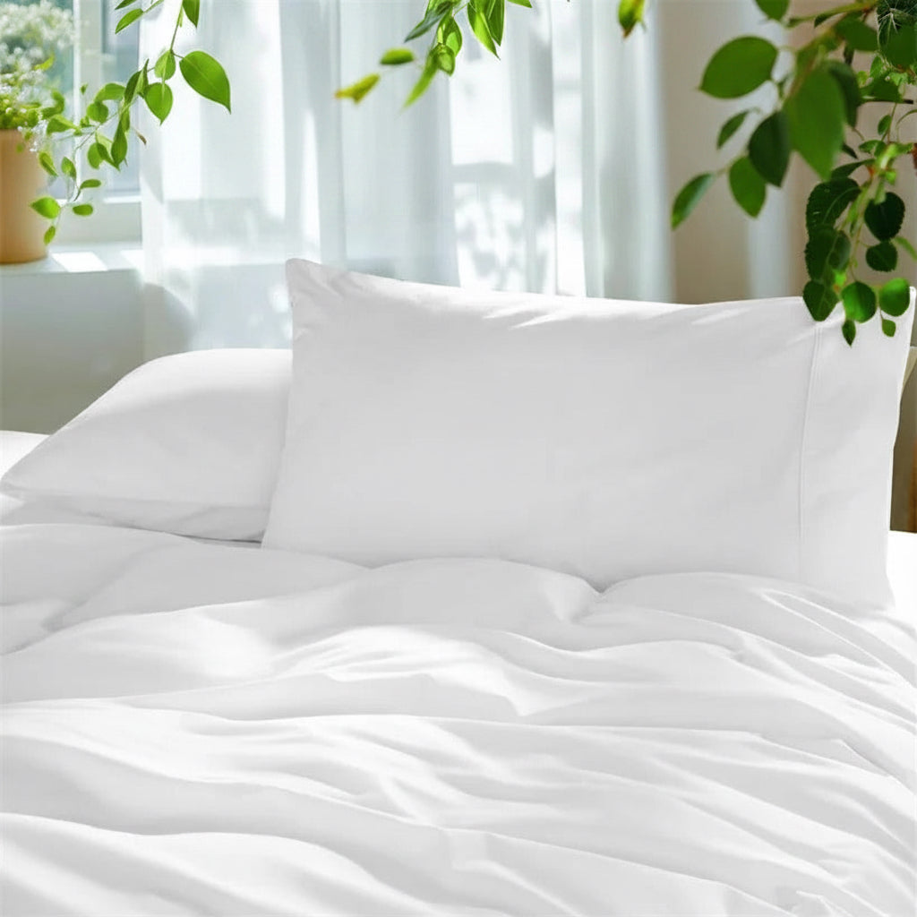 Drap en satin de coton avec oreillers