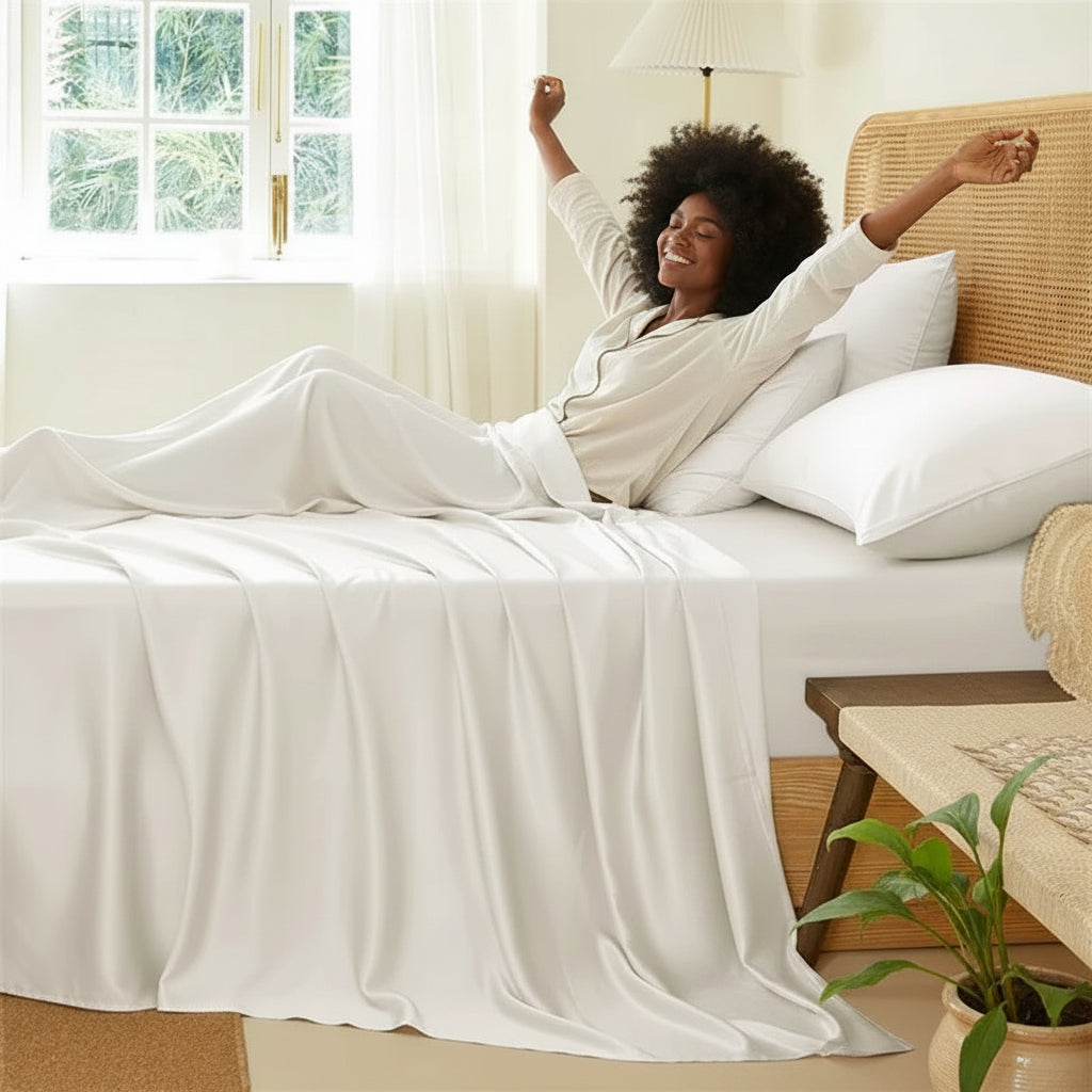 Drap en soie de coton blanc doux pour la peau