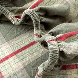 Drap housse 90x200 vert zoom à carreaux
