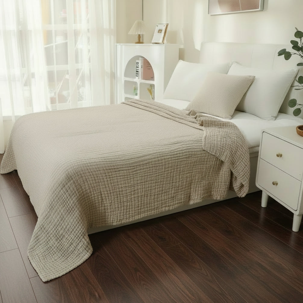 Draps en gaze de coton beige