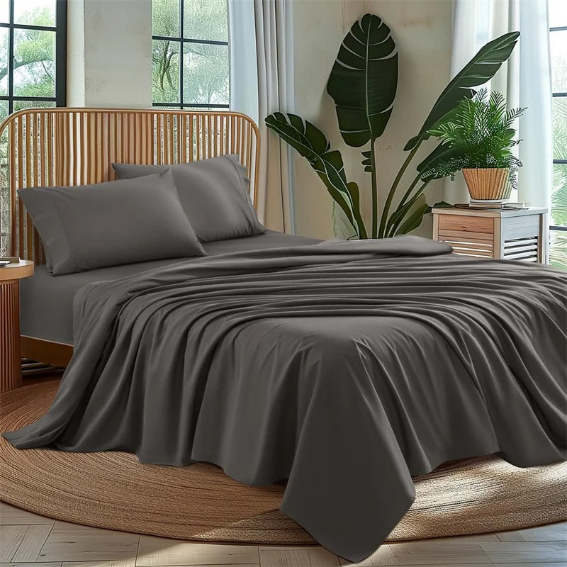 Draps en satin gris chambre