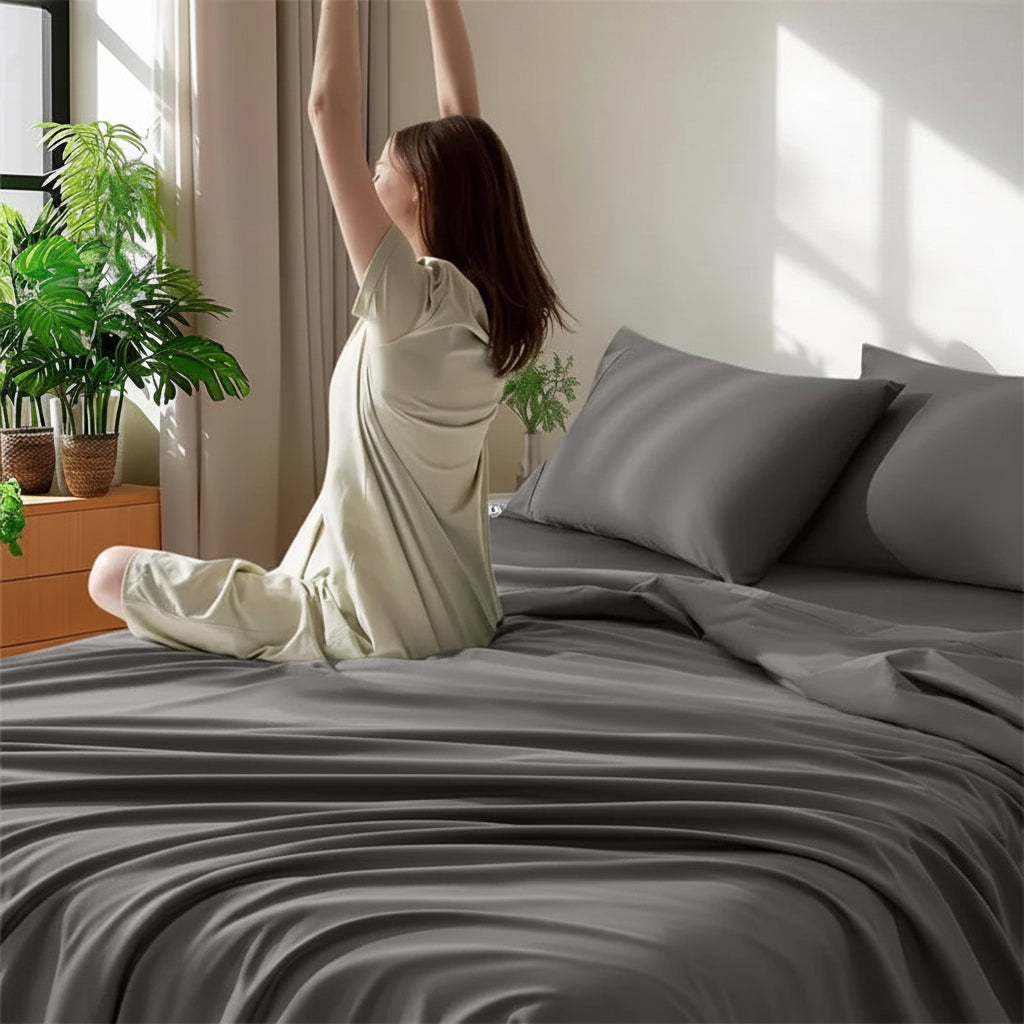 Draps en satin gris premium