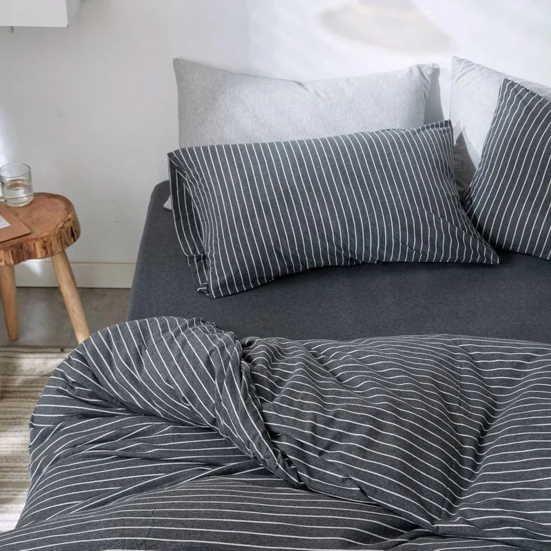 Draps housses jersey gris foncé confortable