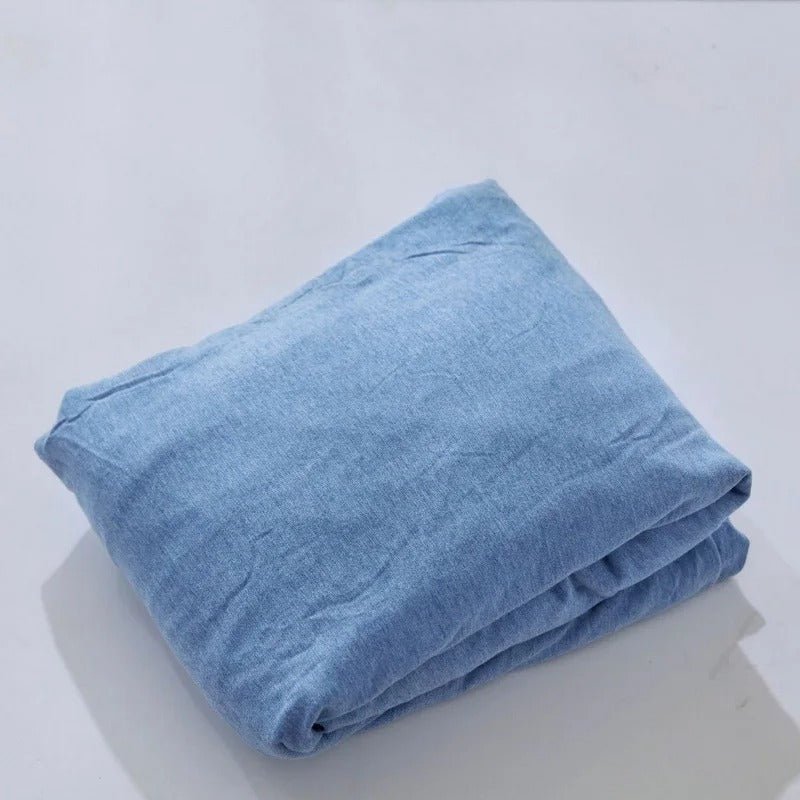 Draps housses jersey plié bleu