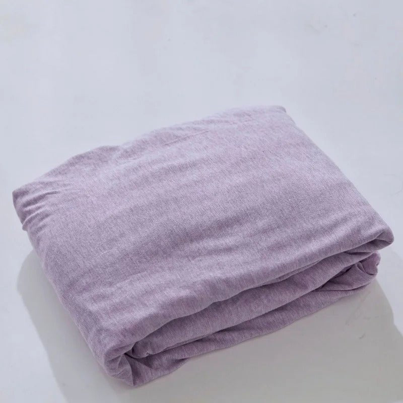 Draps housses jersey plié lilas