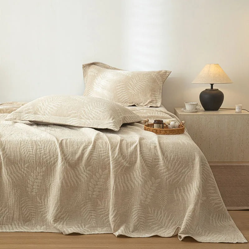 Draps plat naturel jacquart