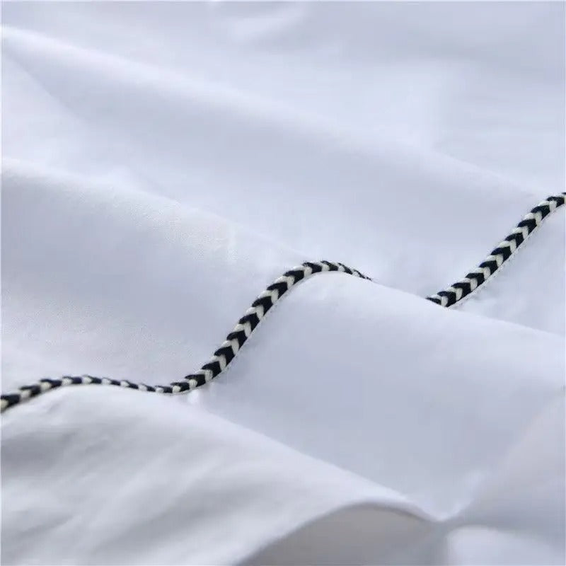 draps plats de coton avec garniture