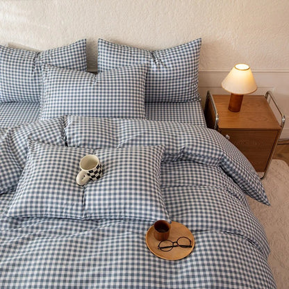 Housse couette 220x240 à carreaux