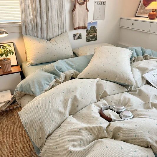Housse de couette 140x200 cœurs bleus chambre d’ado