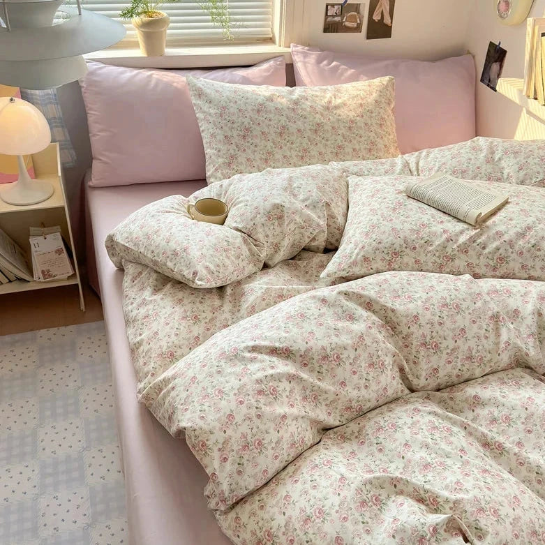 Housse de couette 150x200 motifs rose, chambre d’enfants