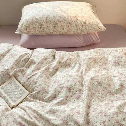 Housse de couette 150x200 motifs rose avec oreiller