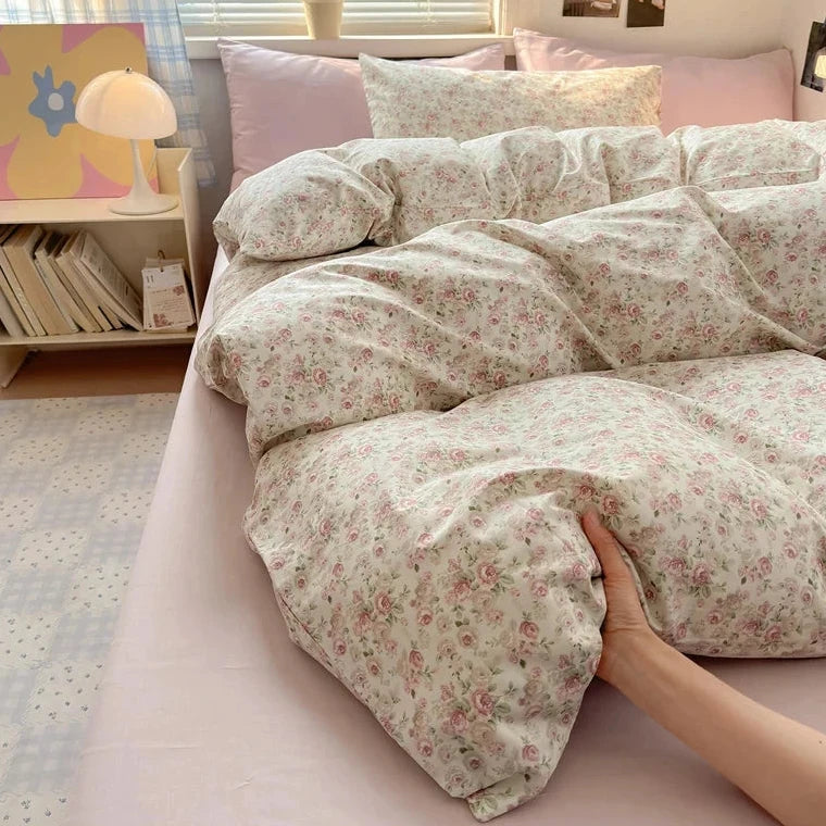 Housse de couette 150x200 motifs roses