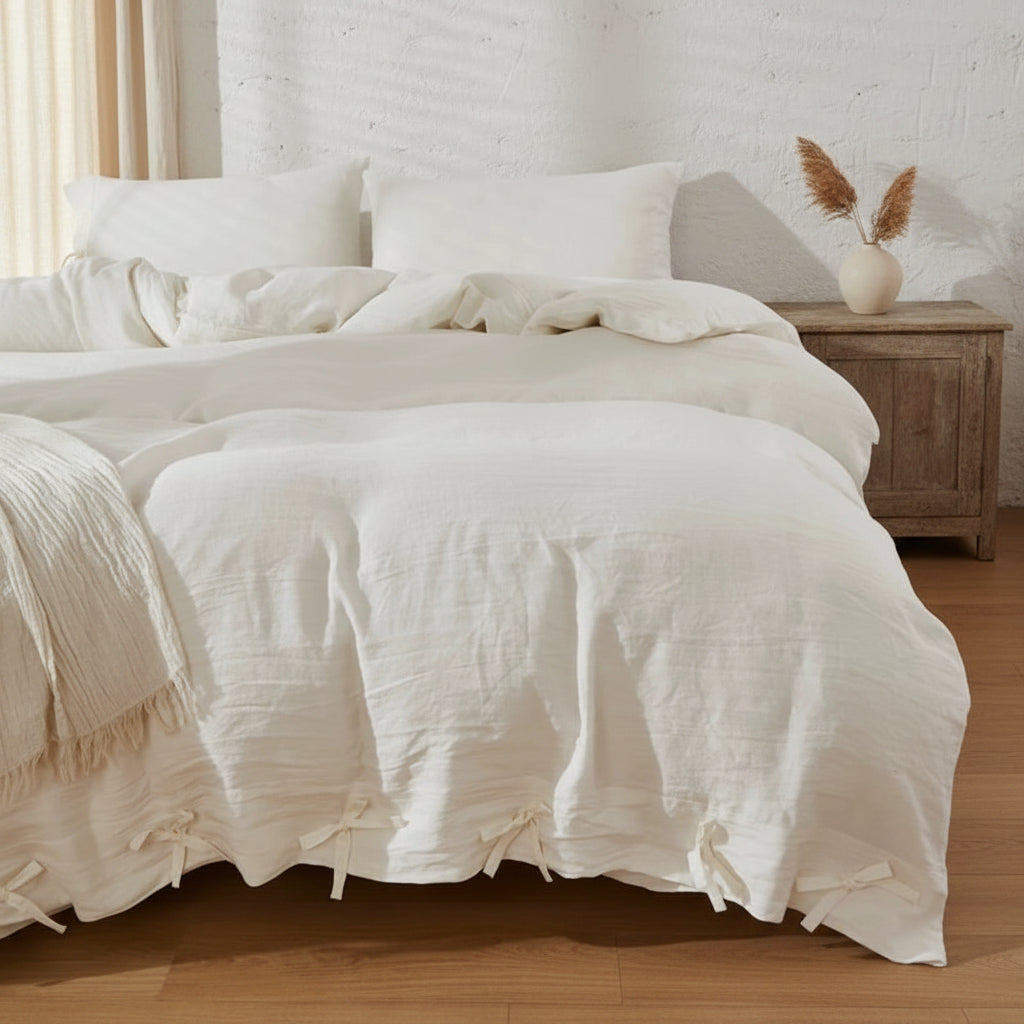 Housse de couette 220x240 blanc crème