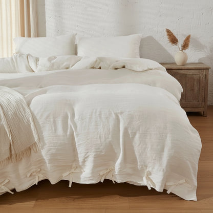 Housse de couette 220x240 blanc crème
