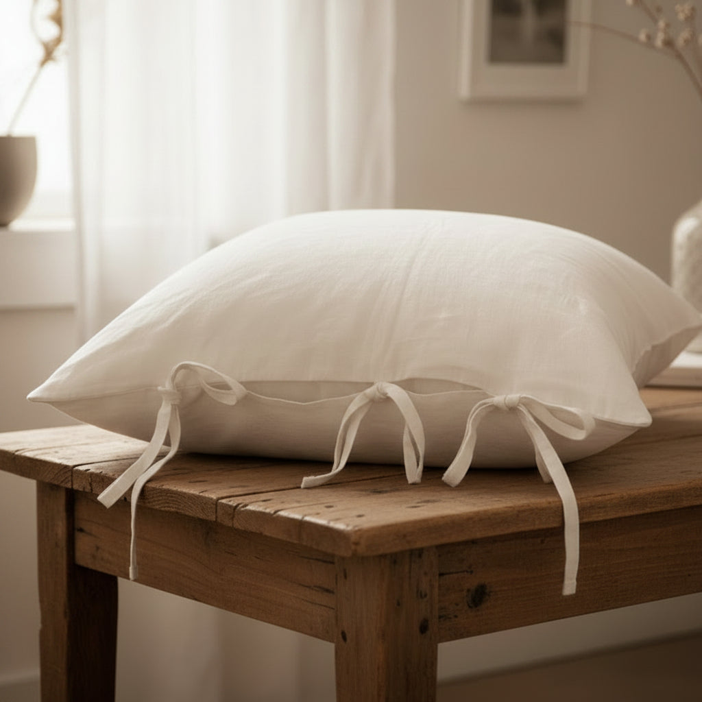 Housse de couette 220x240 oreiller blanc cassé