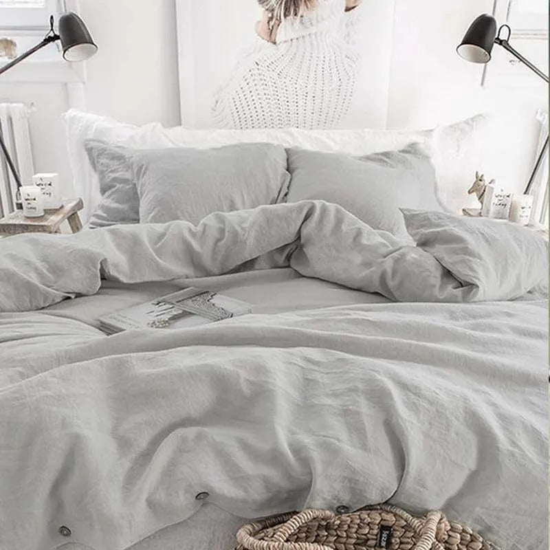 Housse de couette 260x240 lin grise