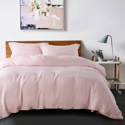 Housse de couette 260x240 lin rose