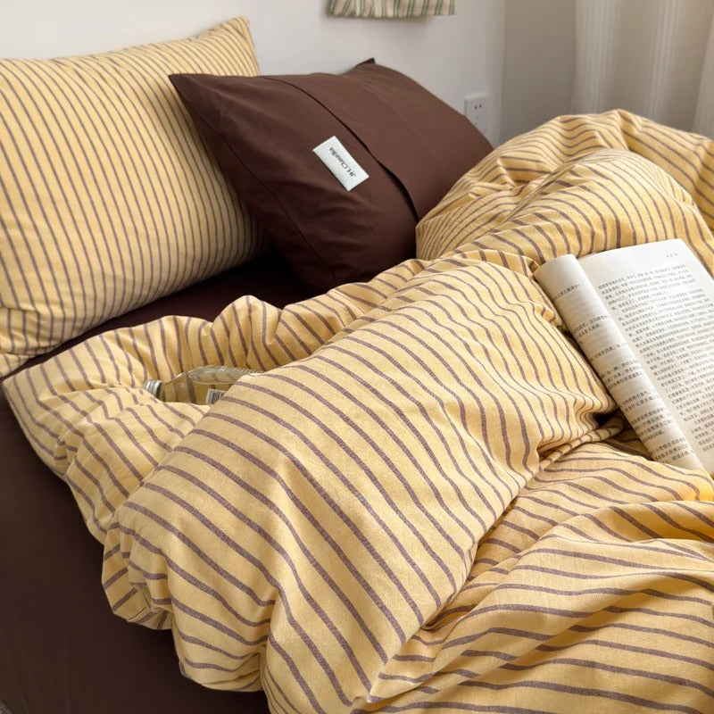 Housse de couette en 220x240 jaune en jersey