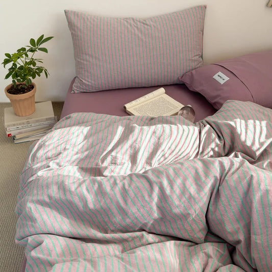 Housse de couette en 220x240 mauve en jersey