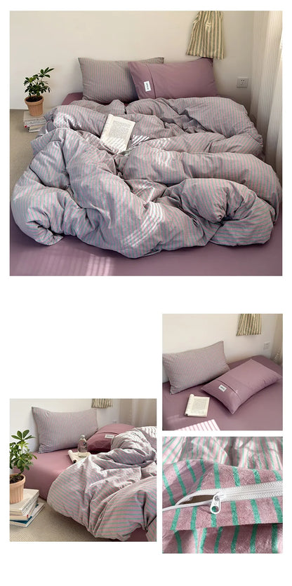 Housse de couette 220x240 | Coton jersey brossé