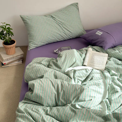 Housse de couette en 220x240 verte en jersey