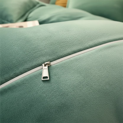 Housse de couette en flanelle turquoise zipper