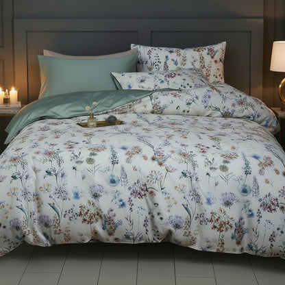 Housse de couette en satin de coton vue de soir
