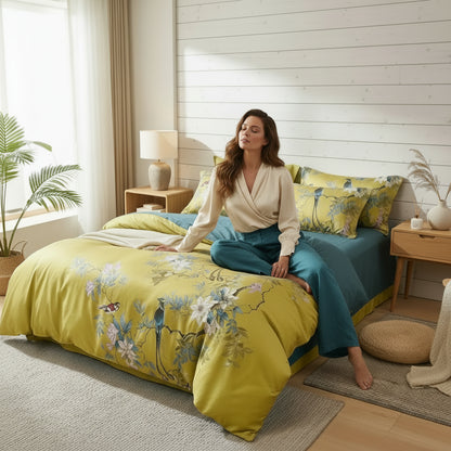 Housse de couette en satin de coton femme