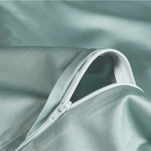 Housse de couette en satin de coton zipper