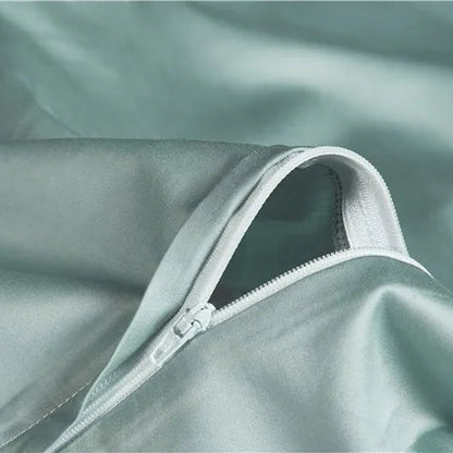 Housse de couette en satin de coton zipper