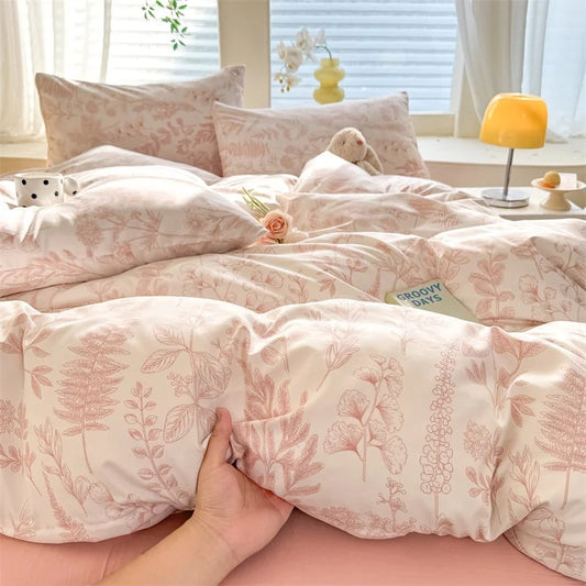 Housse de couette fille 140x200 de couleur rose poudré