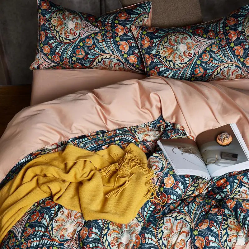 Housse de couette satin de coton bohème