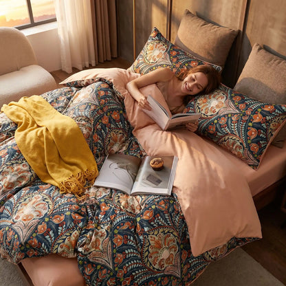 Housse de couette satin de coton lecture