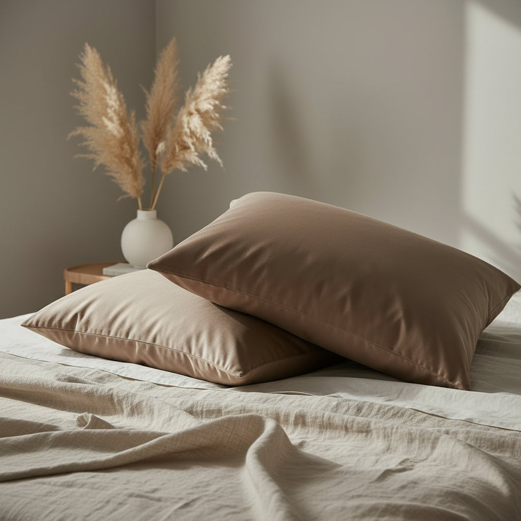 Housse pour oreiller taupe