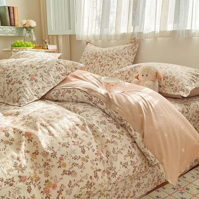 Housse de couette gaze de coton | Charme floral