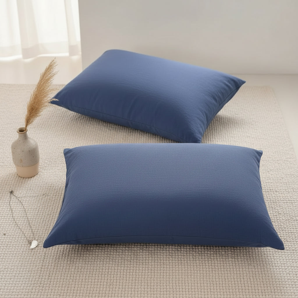 Taie d'oreiller 50x70 bleue
