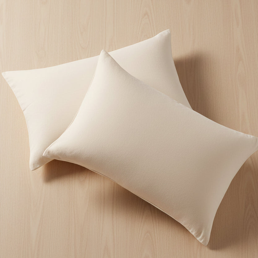 Taie d'oreiller de couleur blanc ivoire